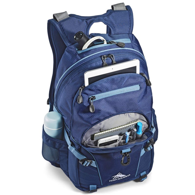 High Sierra Loop Backpack, Travel, or Work Bookbag with tablet sleeve, One Size, True Navy/Graphite Blue - Image 2